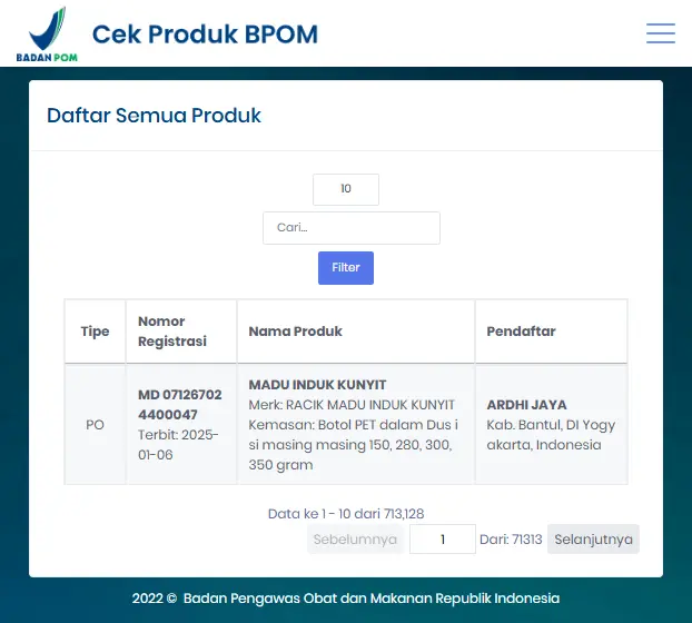 Nomor BPOM